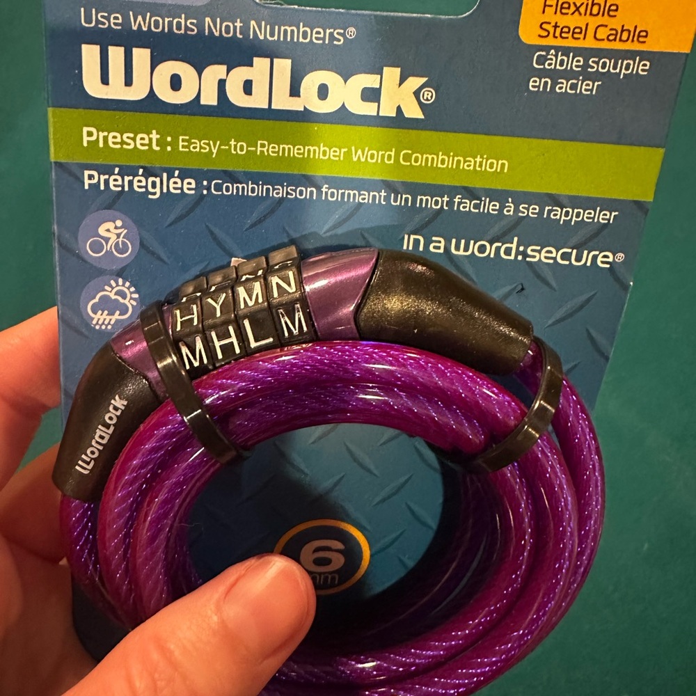 WordLock Purple Cable Lock - Picture 2 of 2